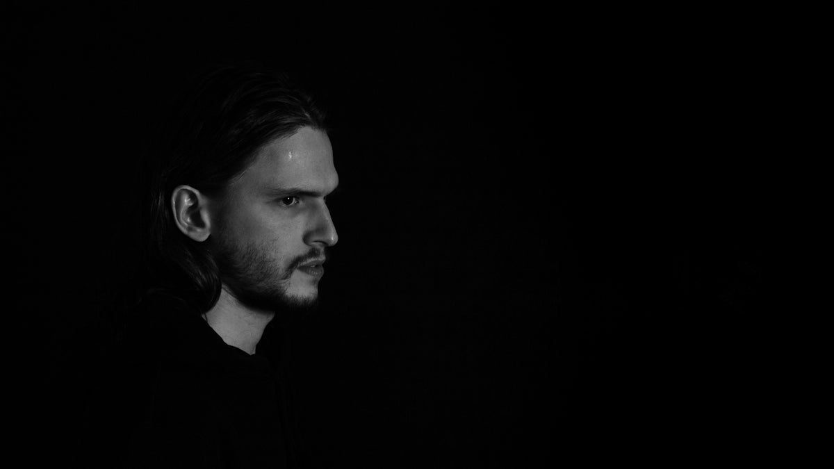 a man looking at something