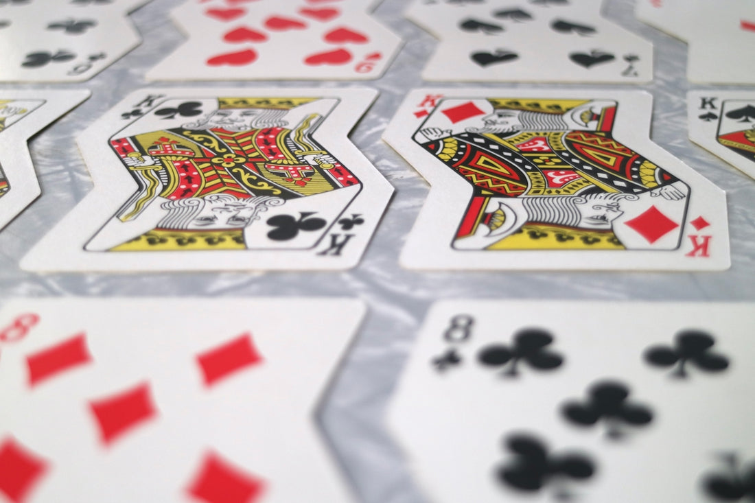 a group of cards on a table