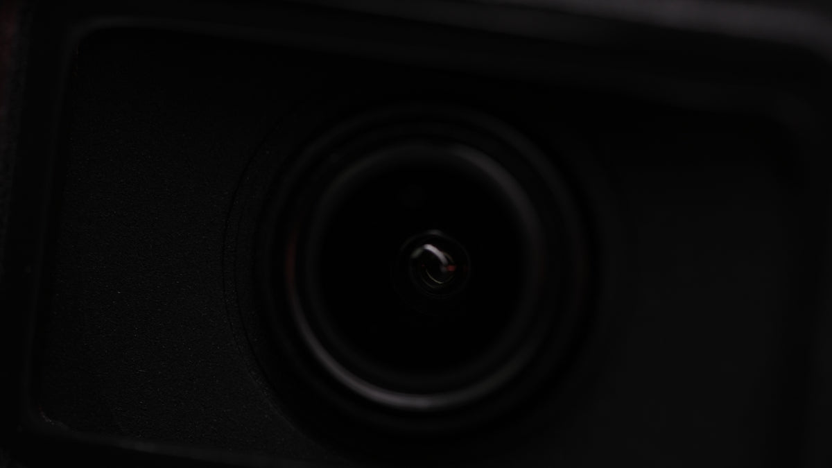a close up view of a camera lens
