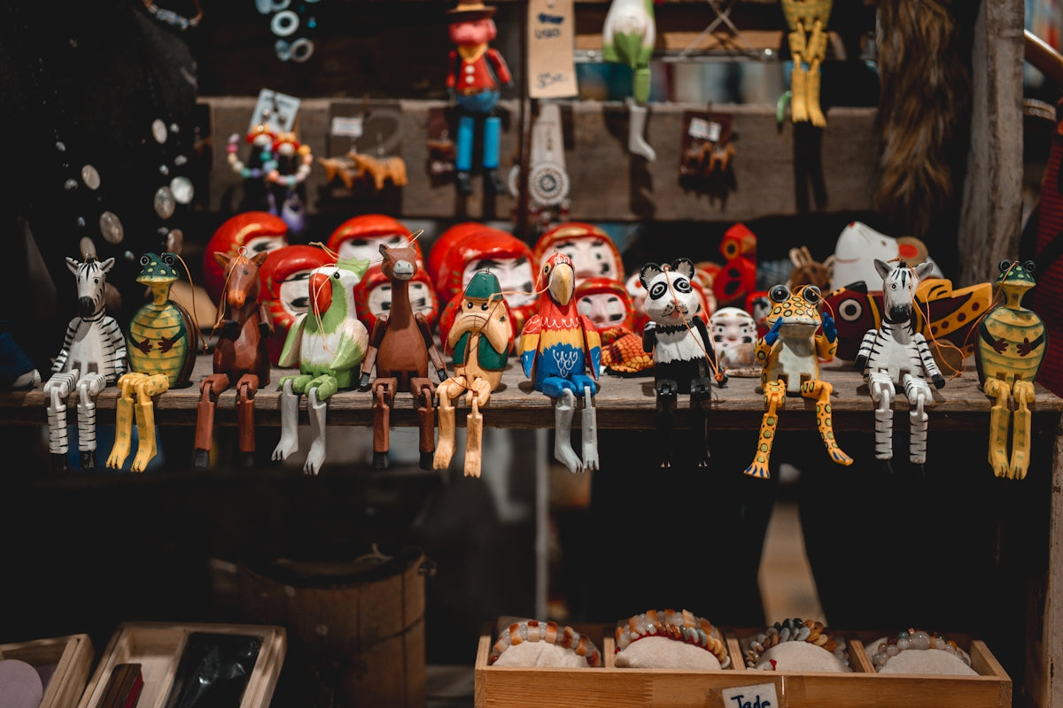 a bunch of toy figurines that are on a table