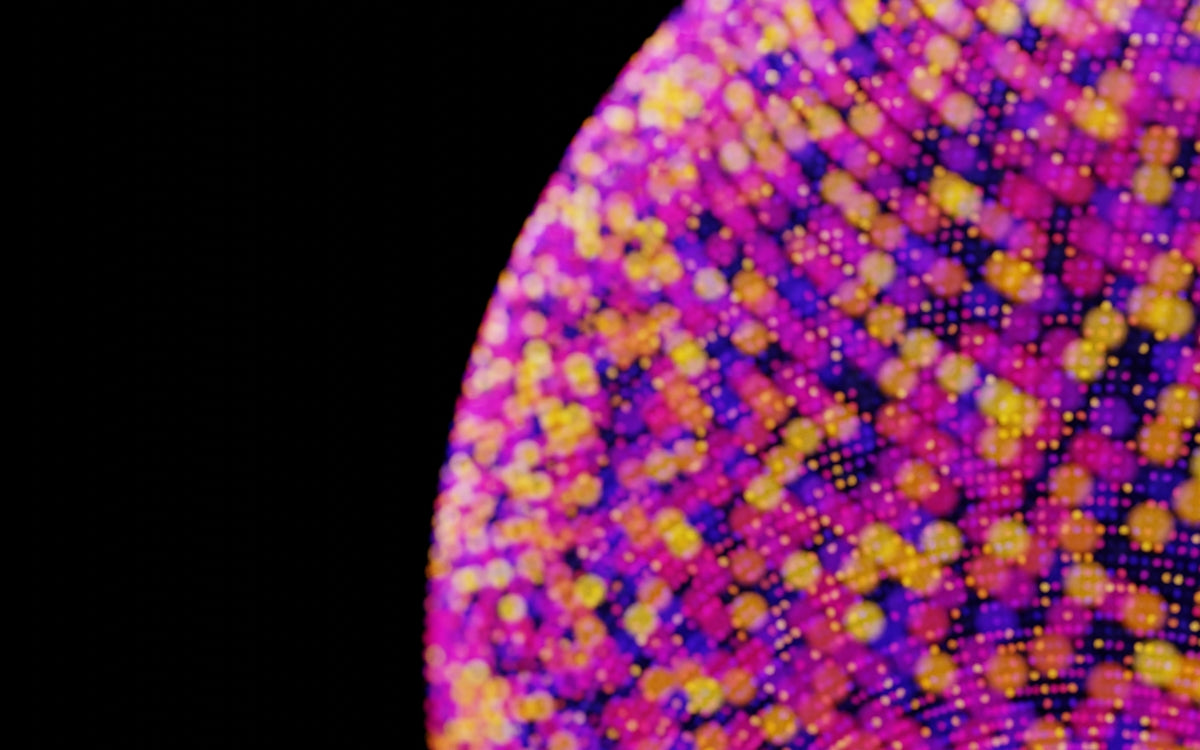 A close up of a purple and yellow object