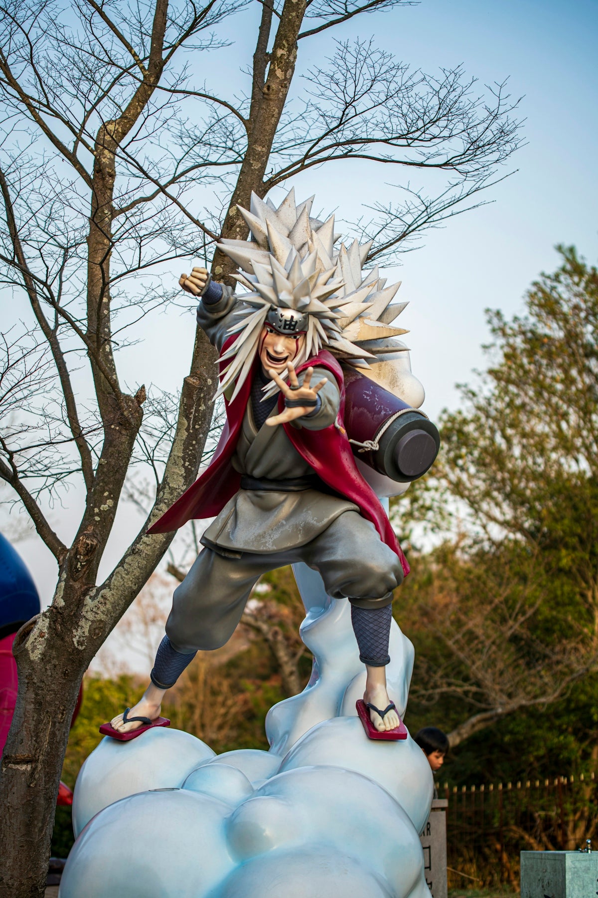 A statue of jiraiya from the anime naruto.