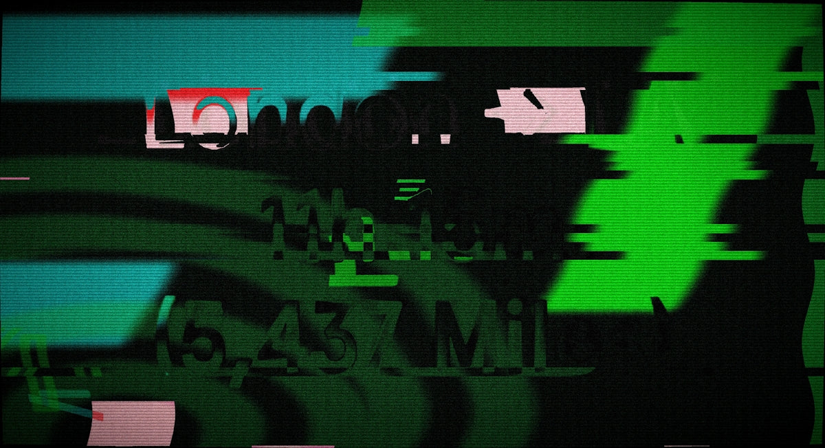 Abstract glitch art with digital distortion effects