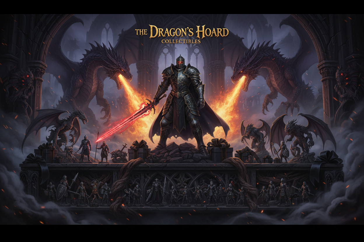 Dark Fantasy Presenter – Elden Ring, Dark Souls, drakar & figurer