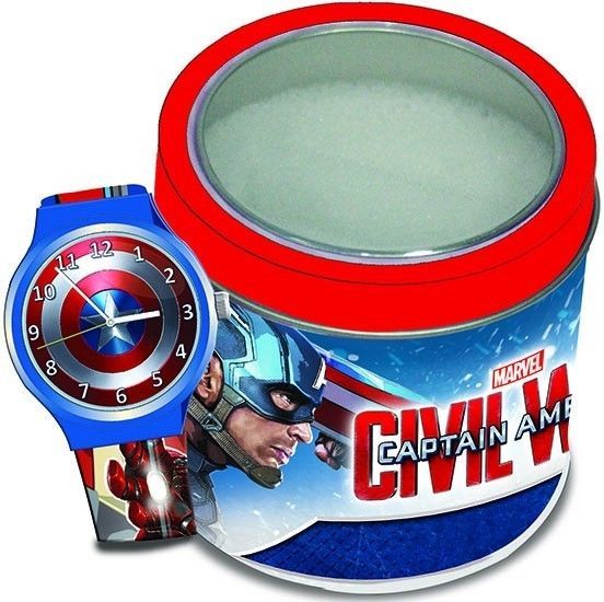 Barnklocka Marvel - Captain America Tin Box 8003013 Nerdbutiken