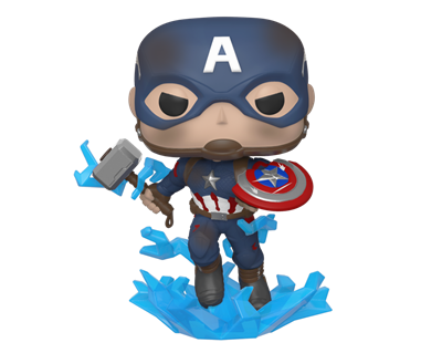 Funko POP Endgame - Capt A w/Broken Shield & Mjolnir Figur 10cm Funko