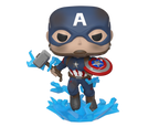 Funko POP Endgame - Capt A w/Broken Shield & Mjolnir Figur 10cm Funko