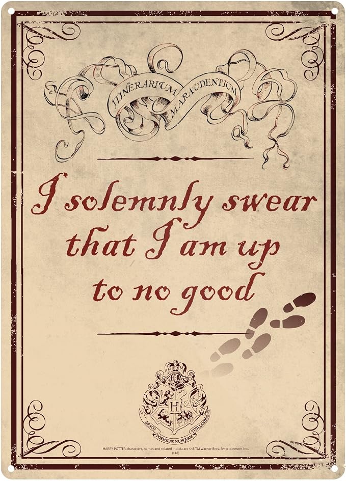 Half Moon Bay Metallskylt Harry Potter – I Solemnly Swear That I Am Up to No Good
