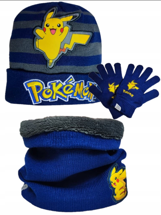 Set med mössa och halsvärmare, handskar, Pokémon Difuzed