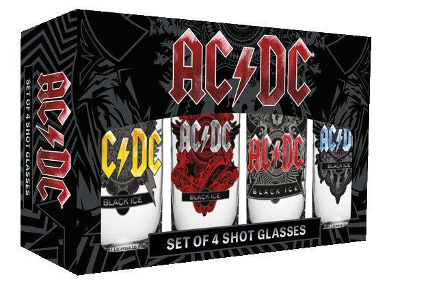 AC/DC Shotglas 4-Pack Black Ice