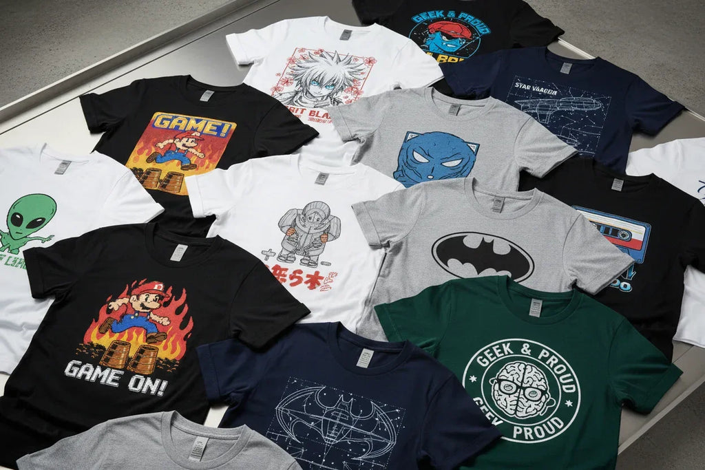 T-shirts 3st slumpade med olika Tryck i storlek XLarge Nerdbutiken