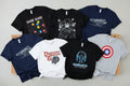 T-shirts 3st slumpade med olika Tryck i storlek Small Nerdbutiken