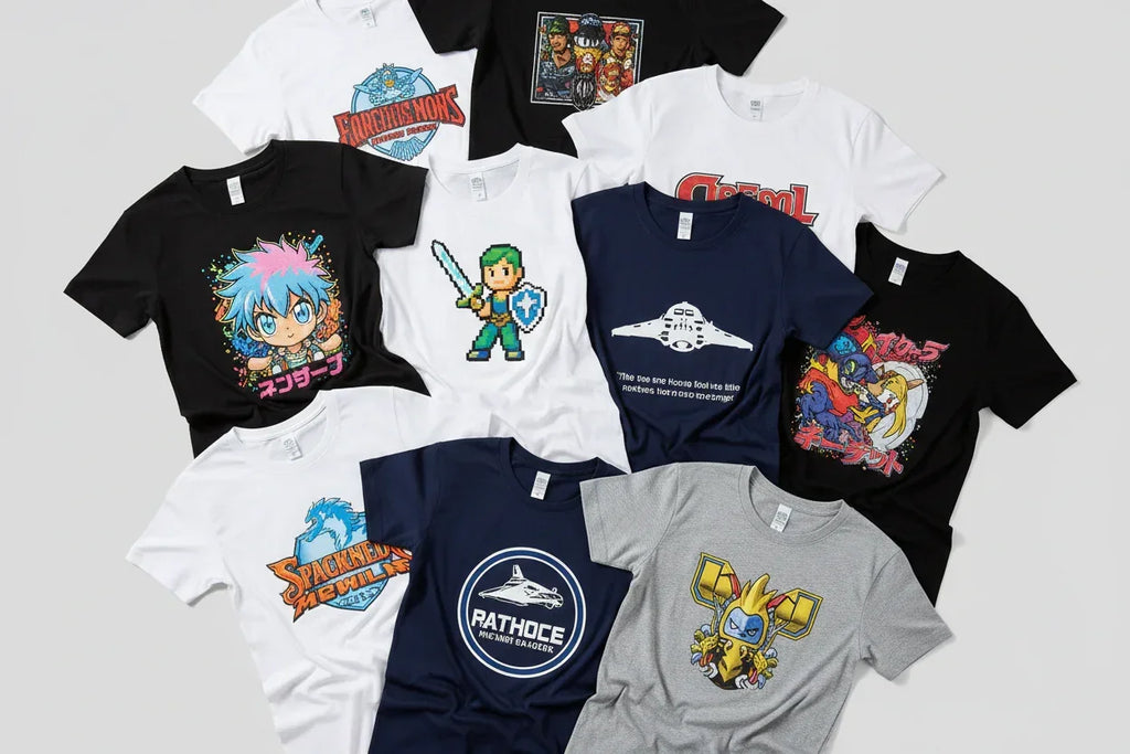 T-shirts 3st slumpade med olika Tryck i storlek Medium Nerdbutiken