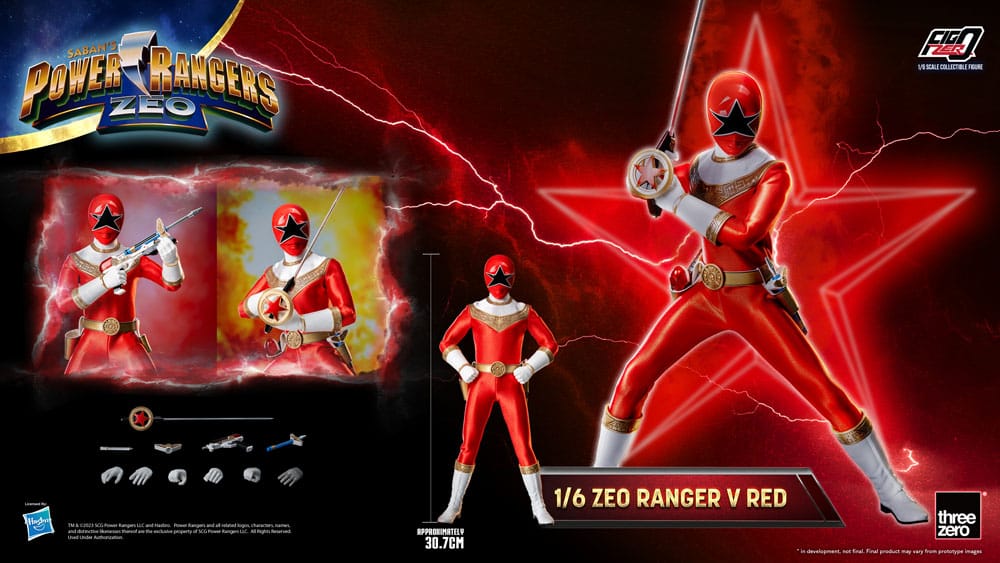 Power Rangers Zeo FigZero Actionfigur 1/6 Ranger V Röd 30 cm