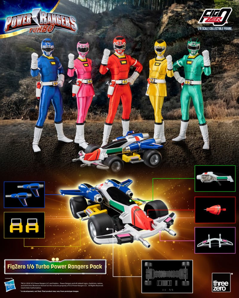 Power Rangers Turbo FigZero Actionfigur 1/6 5-Pack – Turbo Power Rangers 30 cm ThreeZero