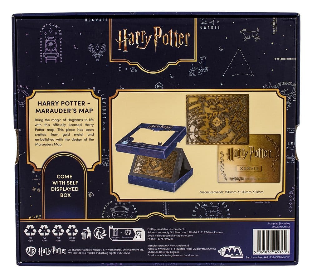 Harry Potter Replika Marauder’s Map Metallkarta 15 cm