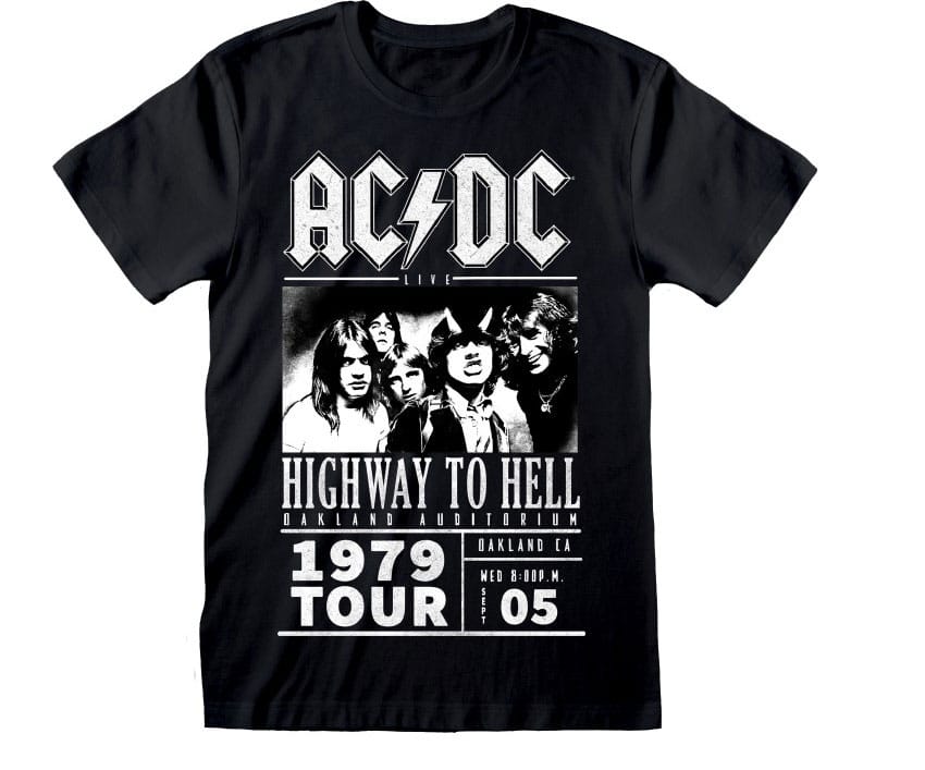 AC/DC T-Shirt Highway To Hell 1979 Tour Black Size L Heroes Inc