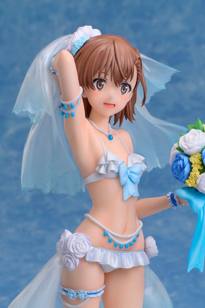 A Certain Scientific Railgun T PVC Figur 1/7 Mikoto Misaka Wedding Swimsuit Ver. 25 cm A Dimension