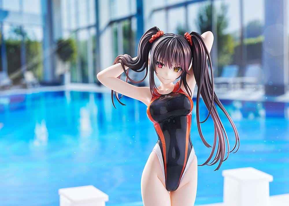 Date A Live Badklädes Silhuett PVC Figur 1/7 Kurumi Tokisaki Baddräktsversion 24 cm