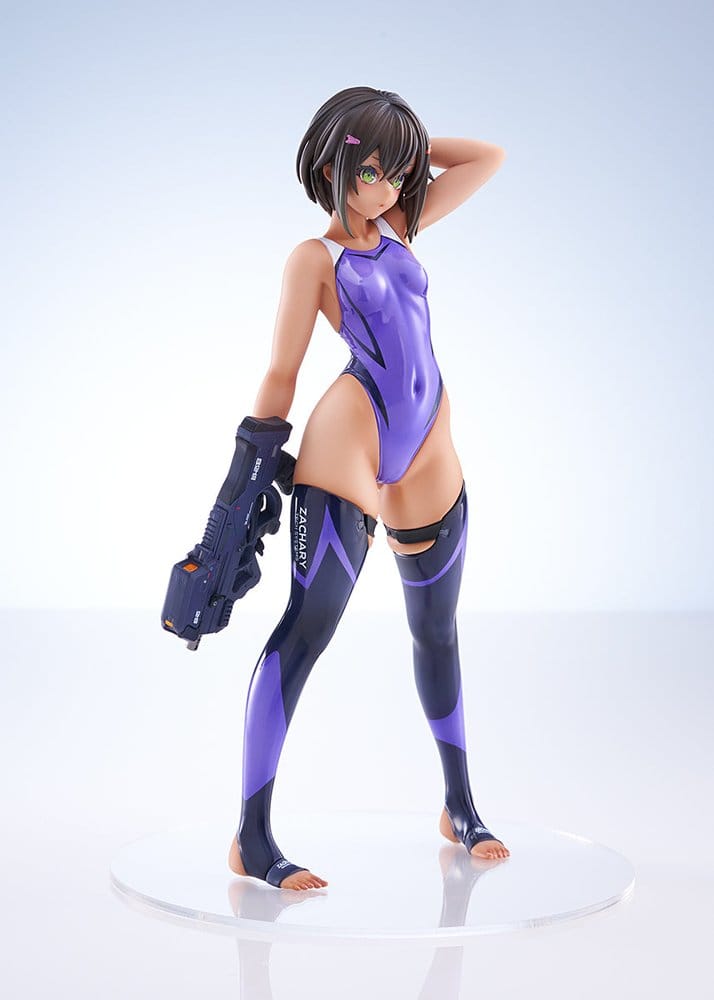Arms Note PVC-figur 1/7 Buchou-chan från Simklubben i lila baddräkt, 22 cm