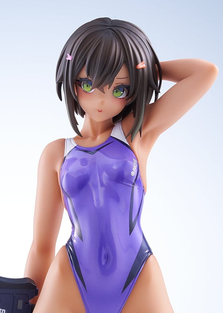 Arms Note PVC-figur 1/7 Buchou-chan från Simklubben i lila baddräkt, 22 cm