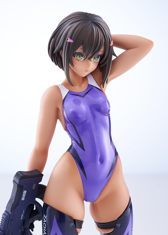 Arms Note PVC-figur 1/7 Buchou-chan från Simklubben i lila baddräkt, 22 cm