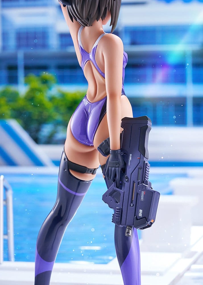 Arms Note PVC-figur 1/7 Buchou-chan från Simklubben i lila baddräkt, 22 cm