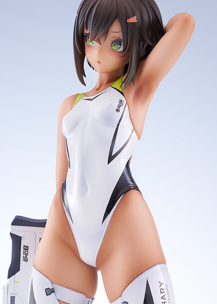 Arms Note PVC-figur 1/7 Buchou-chan från simklubben vit baddräkt version, 22 cm