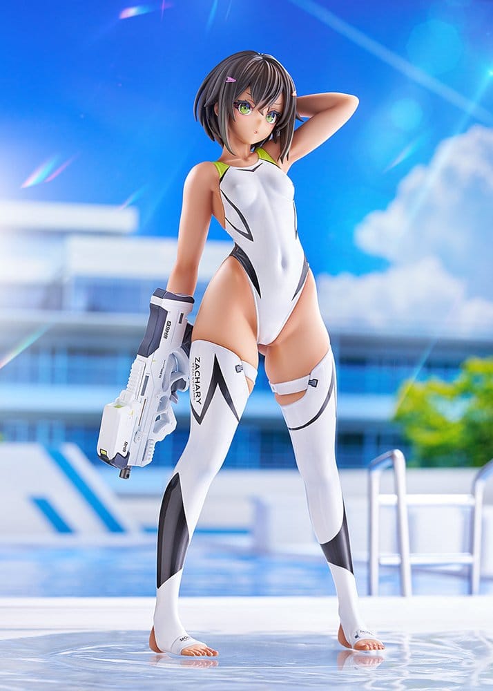 Arms Note PVC-figur 1/7 Buchou-chan från simklubben vit baddräkt version, 22 cm