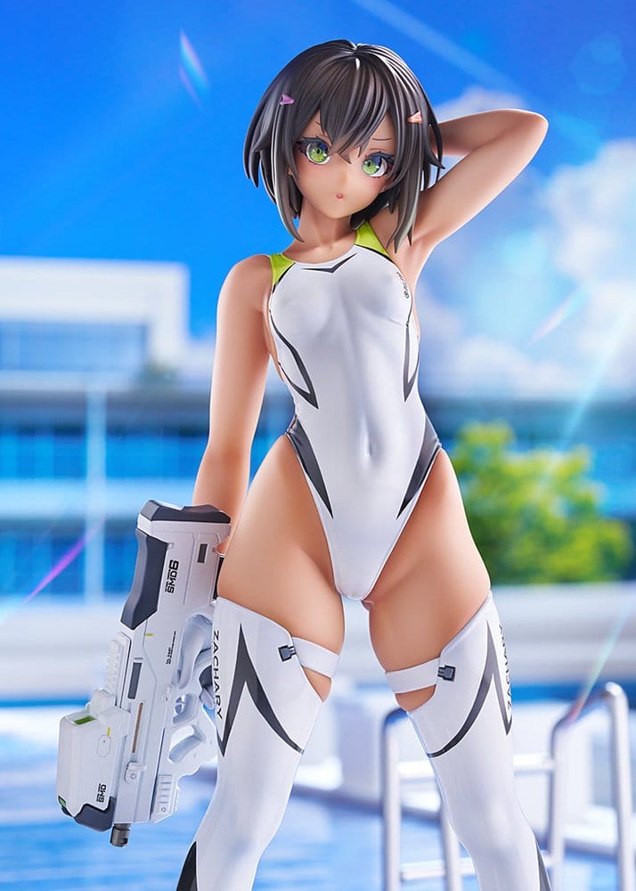 Arms Note PVC-figur 1/7 Buchou-chan från simklubben vit baddräkt version, 22 cm