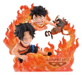 One Piece World Collectable Figure Log Stories PVC Figure Portgas D. Ace & Monkey D. Luffy (Marineford) 10 cm