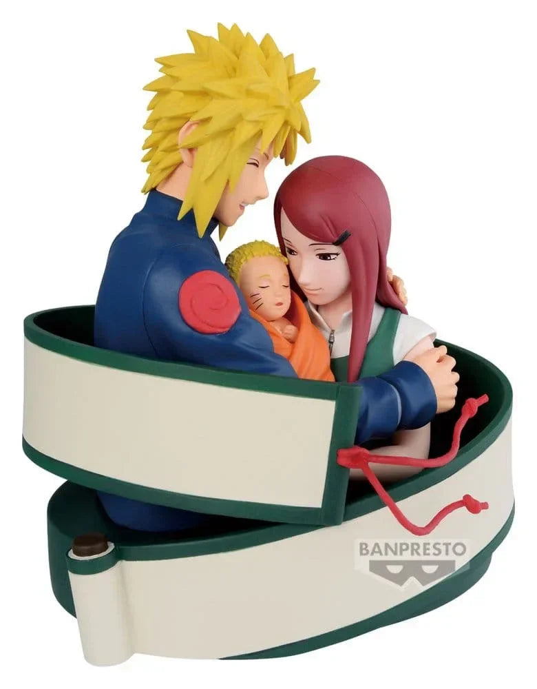 Naruto 72 Serie PVC Figur Minato & Naruto & Kushina 13 cm Banpresto