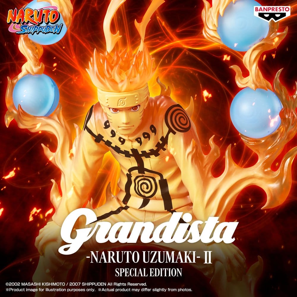Naruto Shippuden Grandista PVC-figur Naruto Uzumaki II Specialutgåva 27 cm