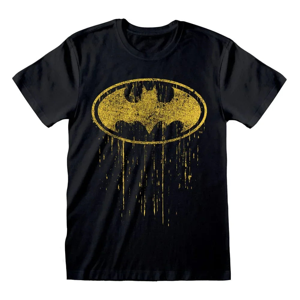 Batman T-Shirt med Droppande Symbol - Storlek M Heroes Inc
