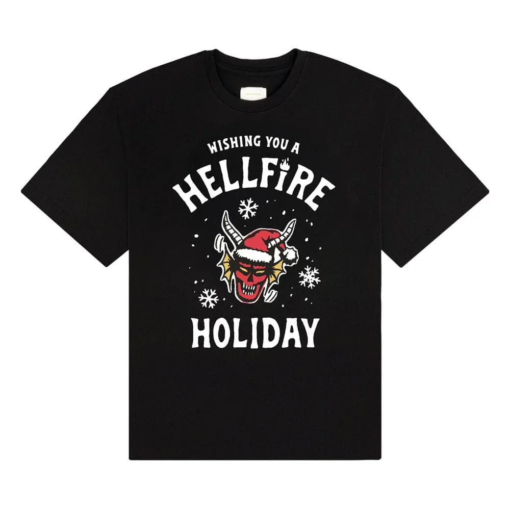 Stranger Things T-Shirt - Wishing You A Hellfire Holiday - Storlek S Brands In