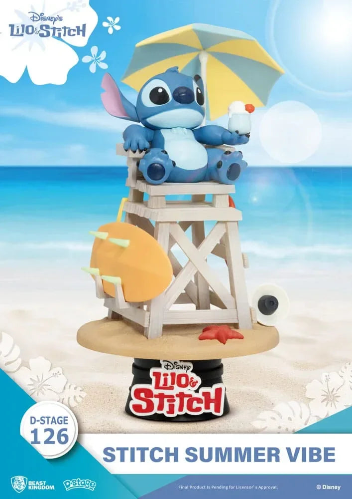 Disney D-Stage PVC Diorama Stitch Summer Vibe 16 cm Beast Kingdom Toys