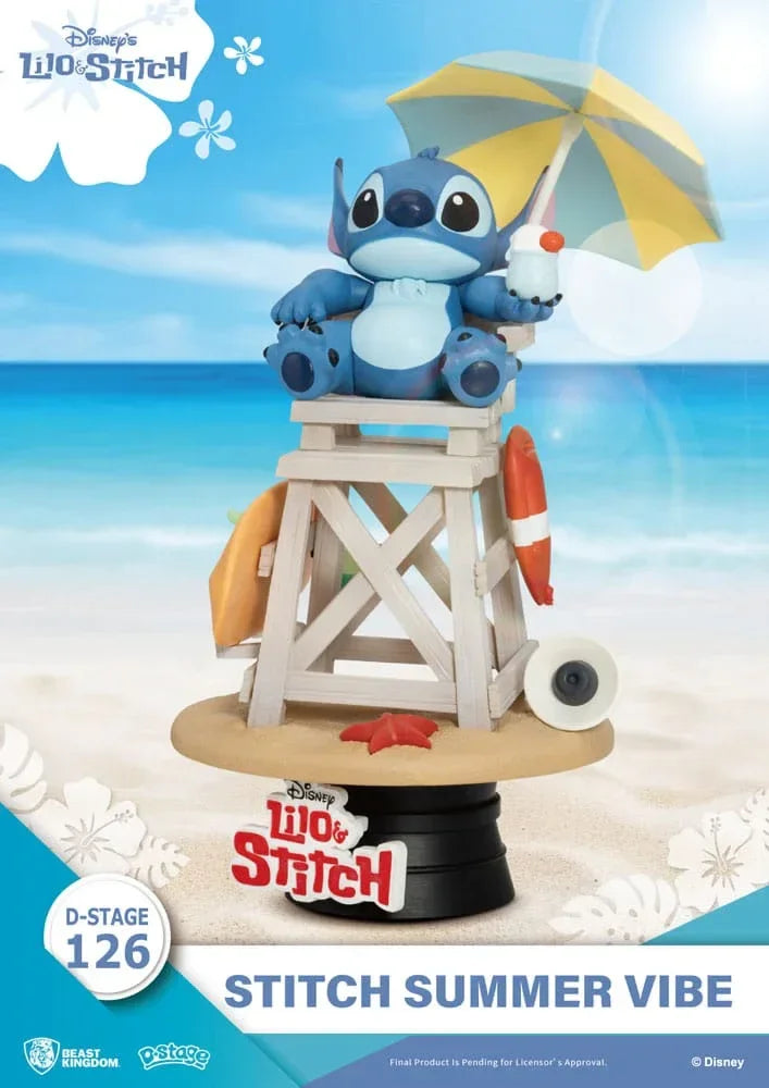 Disney D-Stage PVC Diorama Stitch Summer Vibe 16 cm Beast Kingdom Toys