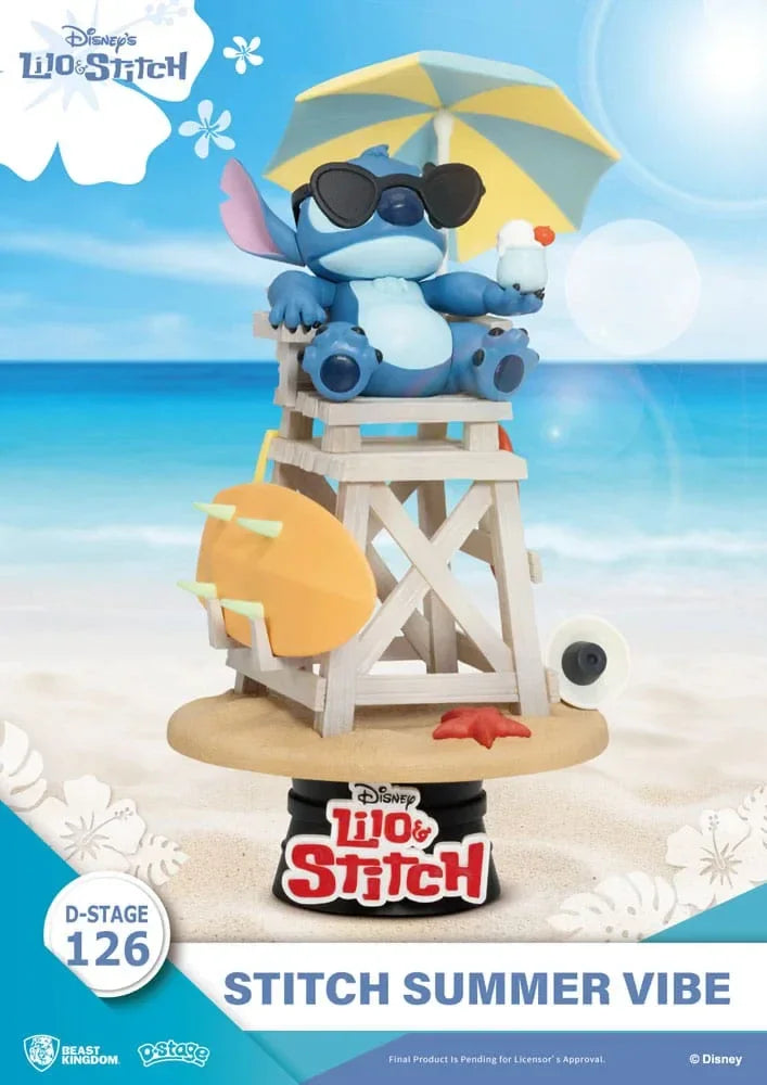 Disney D-Stage PVC Diorama Stitch Summer Vibe 16 cm Beast Kingdom Toys