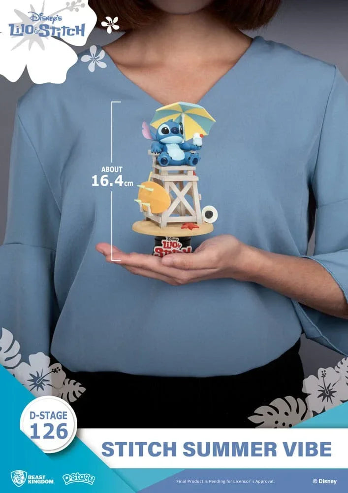 Disney D-Stage PVC Diorama Stitch Summer Vibe 16 cm Beast Kingdom Toys