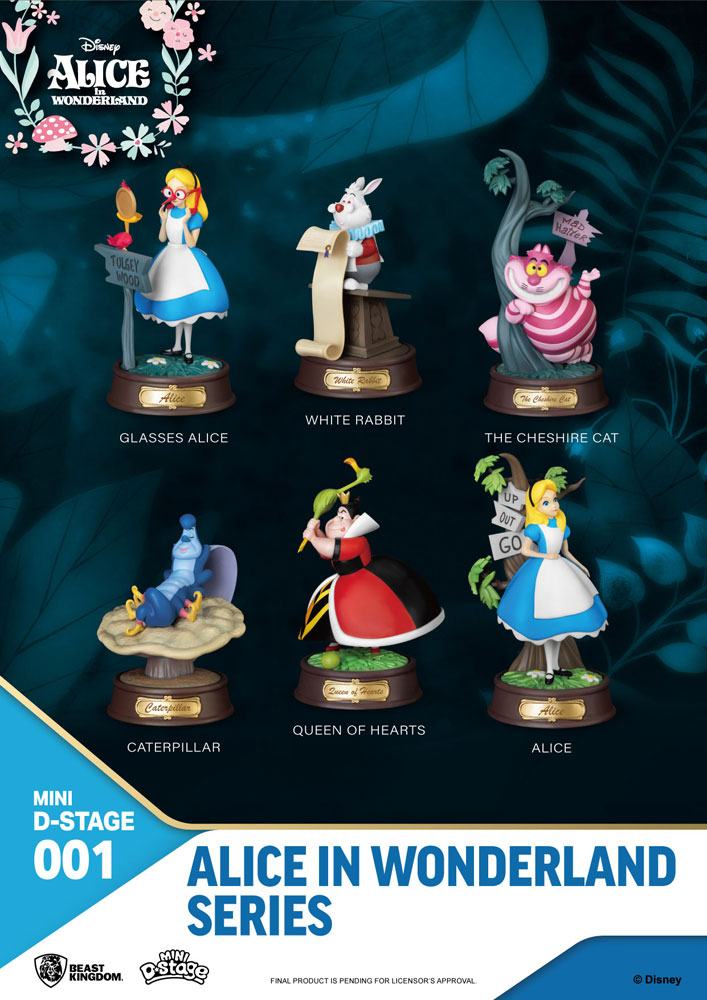 Alice in Wonderland Mini Diorama Scene Figures 6-pack 10 cm