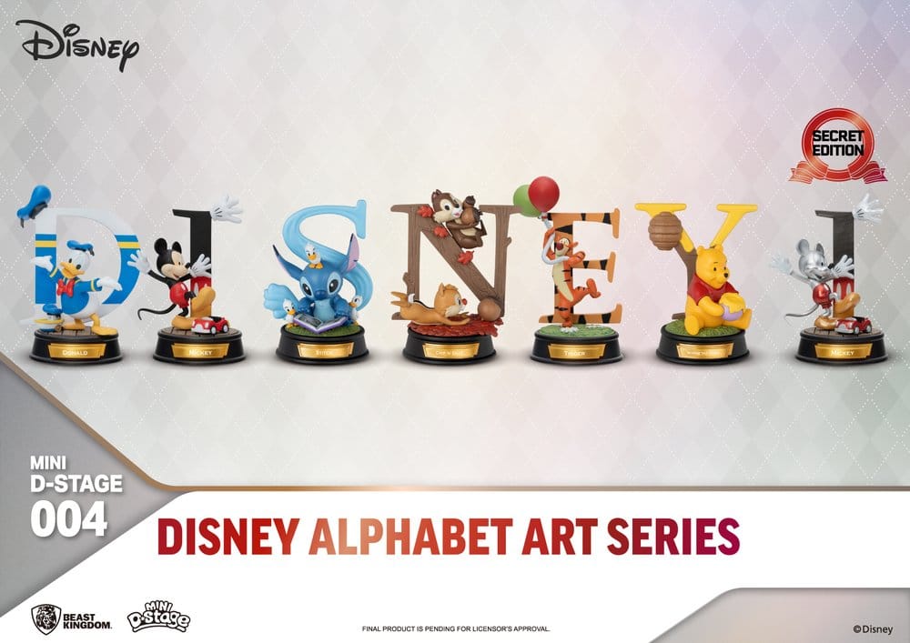 Disney Mini Diorama Scen Figur 6-pack Alfabet Konst 10 cm