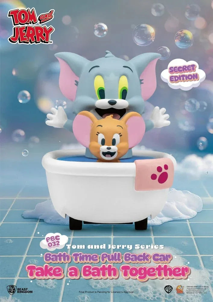 Tom & Jerry Pull Back Cars Badkar Blind Box 6-Pack Beast Kingdom Toys