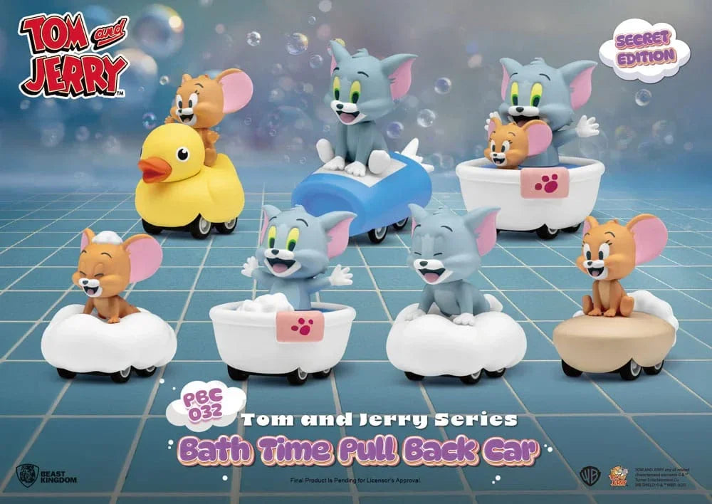 Tom & Jerry Pull Back Cars Badkar Blind Box 6-Pack Beast Kingdom Toys