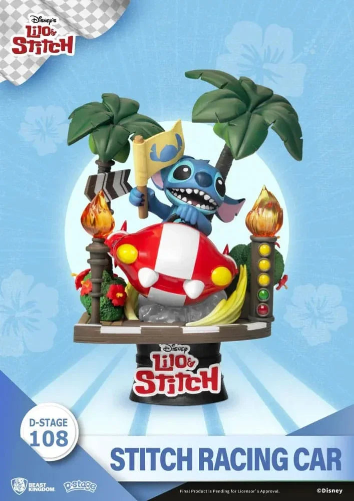 Disney Lilo & Stitch - Stitch Racing Car PVC Diorama Beast Kingdom Toys