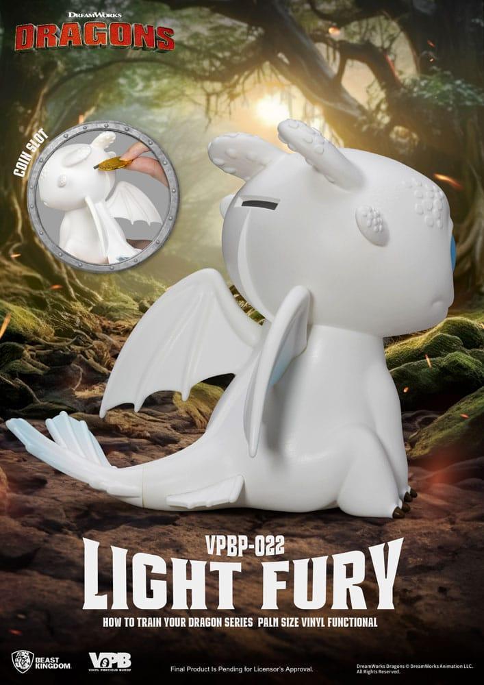 Draktränaren Piggy Vinyl Bank Light Fury 12 cm Beast Kingdom Toys