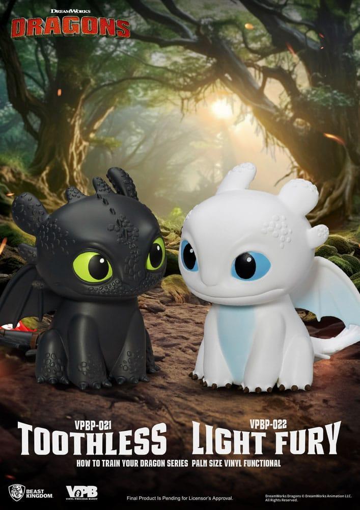 Draktränaren Piggy Vinyl Bank Light Fury 12 cm Beast Kingdom Toys