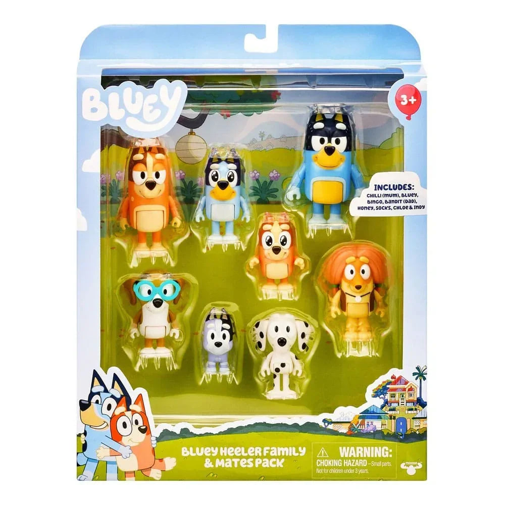 Bluey Action Figures 8-Pack - Lekfull Samling Moose Toys