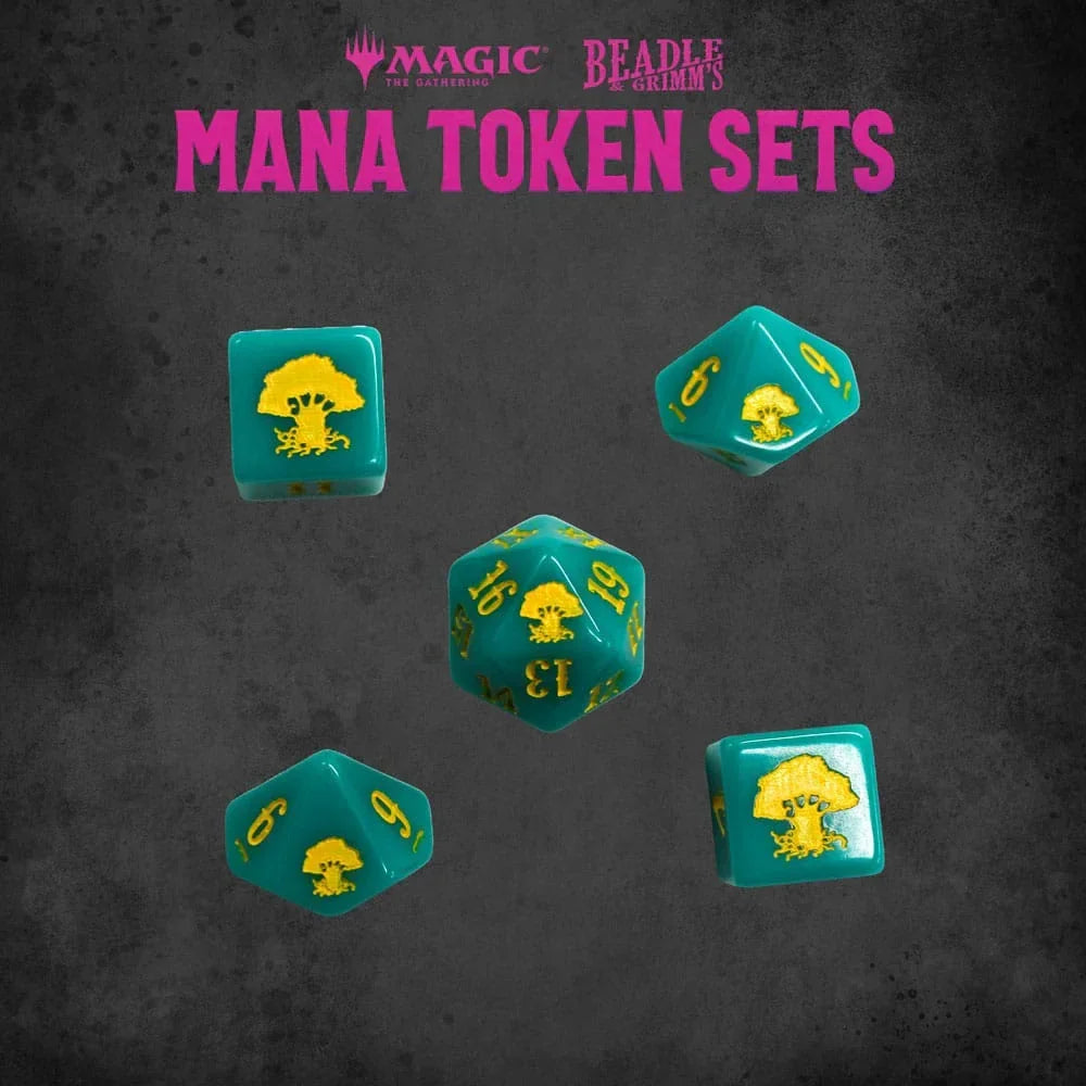 Magic the Gathering Tärningar och Token Pack Grön Mana Beadle & Grimm´s