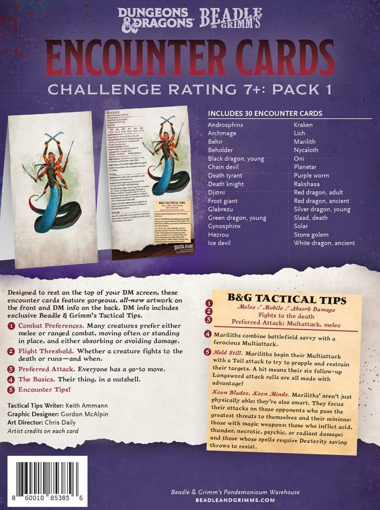 Dungeons & Dragons RPG Encounter Cards Challenge Rating 7+: Pack 1 Beadle & Grimm´s