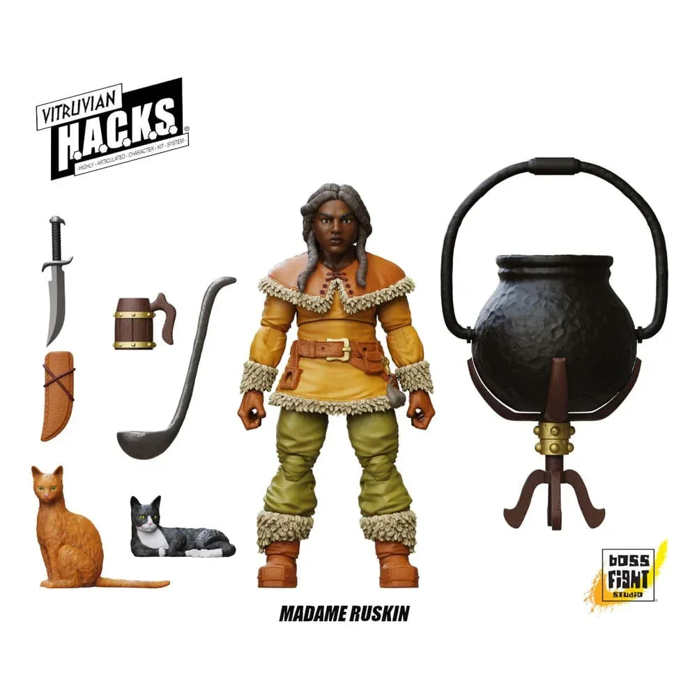 Vitruvian H.A.C.K.S. Action Figur Dwarf Tavern Keeper Madame Ruskin Boss Fight Studio
